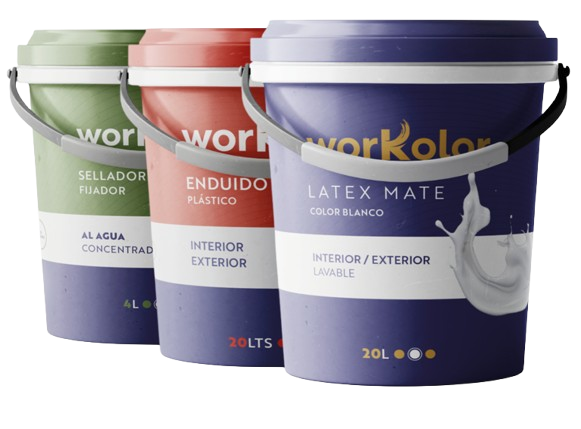 Látex mate, enduido plástico y sellador fijador Workolor